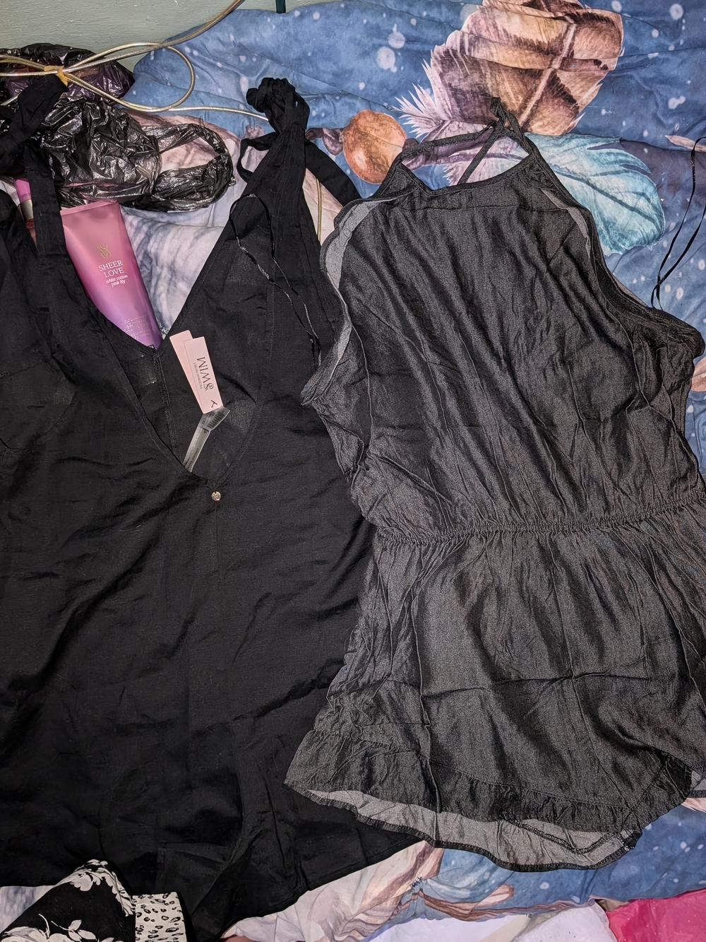 Victoria's Secret Black Sheer Sleeveless Romper New